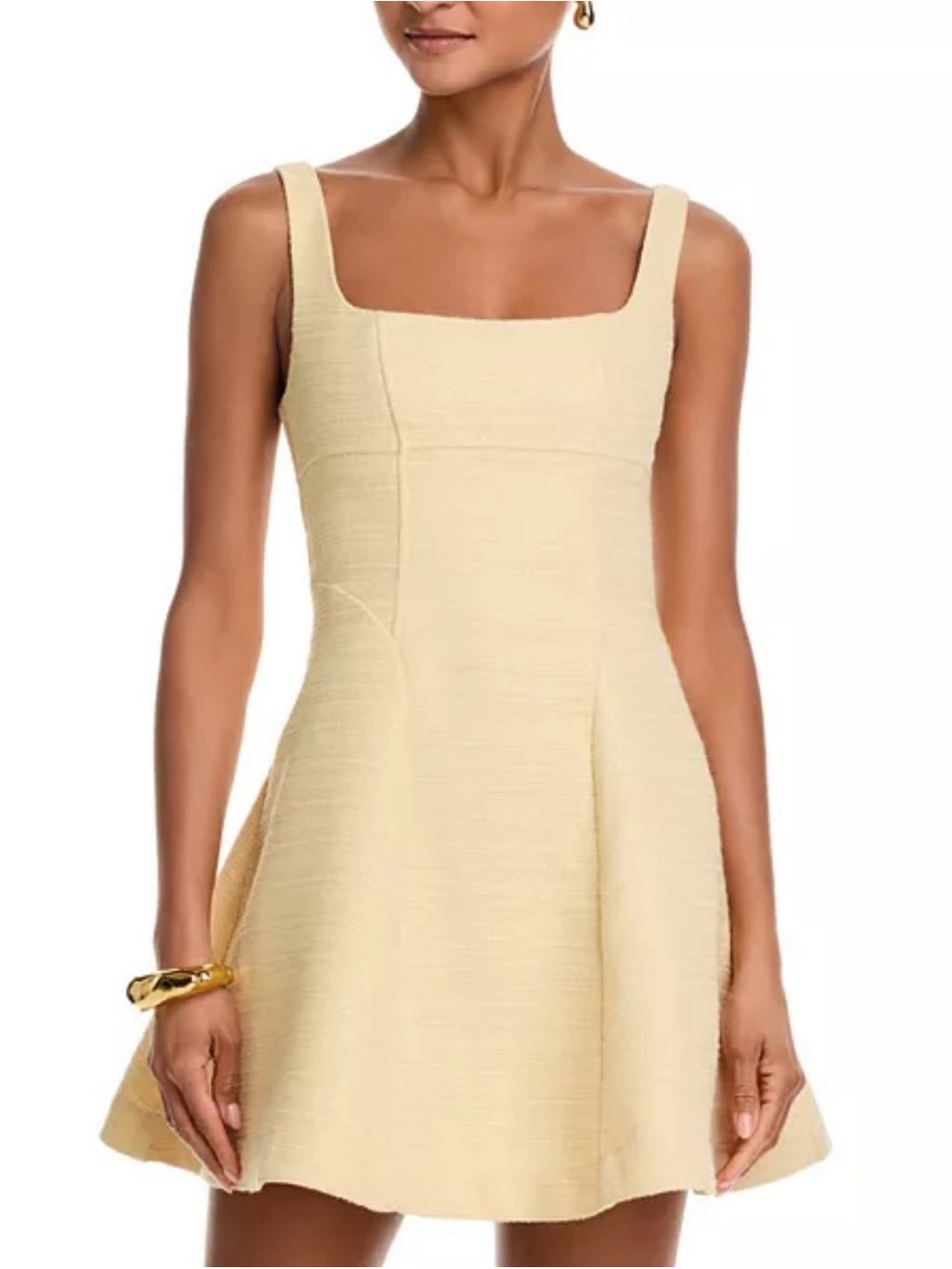 Aqua Cream Square-Neck Mini A-Line Dress